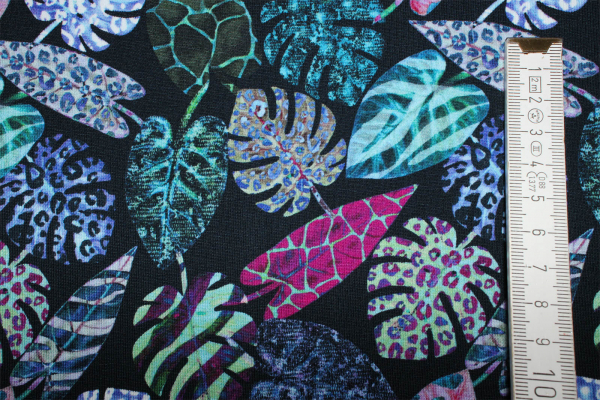 Jersey Blätter dunkelblau (10 cm)